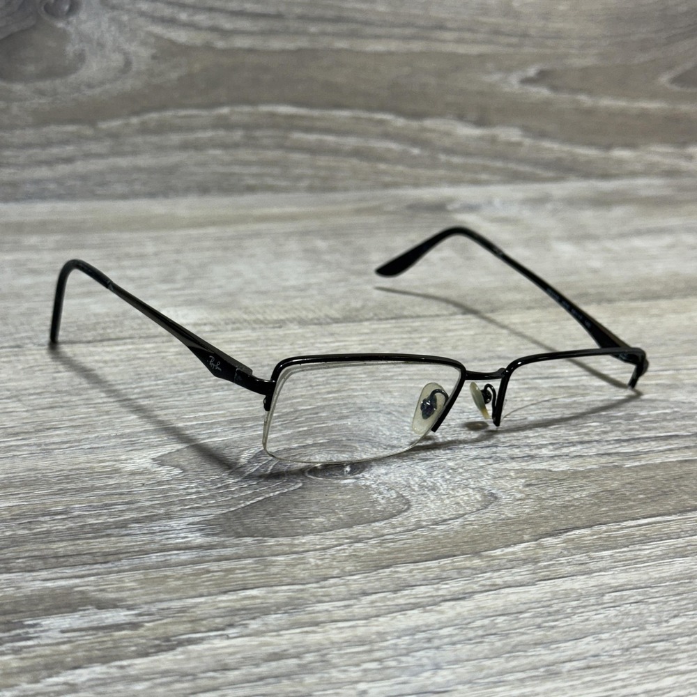 Ray-Ban RB6154 2576 Eyeglass Frames 54-17-140 Semi-Rimless Rectangle Black Metal